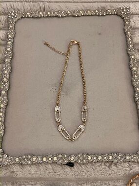 Gold Crystal Link Necklace - Women Jewelry